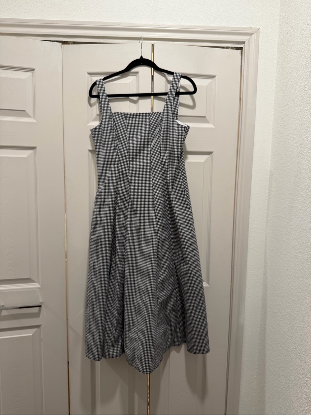 Abercrombie & Fitch Black and White Gingham Strap Sundress